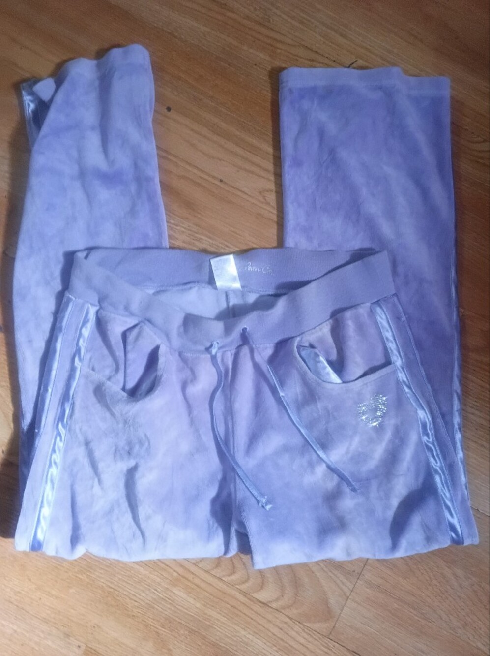 Arizona Women's  Lavender Velour Joggers with Side Stripes